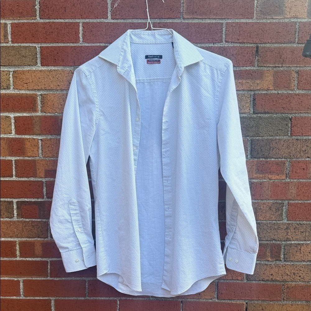 Van Heusen White Patterned Button-Down Shirt